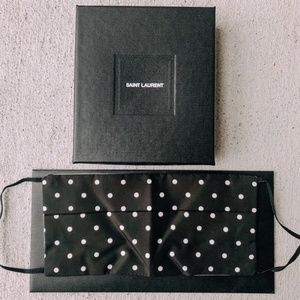 YSL Saint Laurent Black & White Polka-Dot Mask